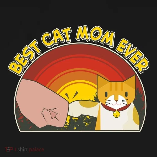 Retro Best Cat Mom Ever Bucket Hat