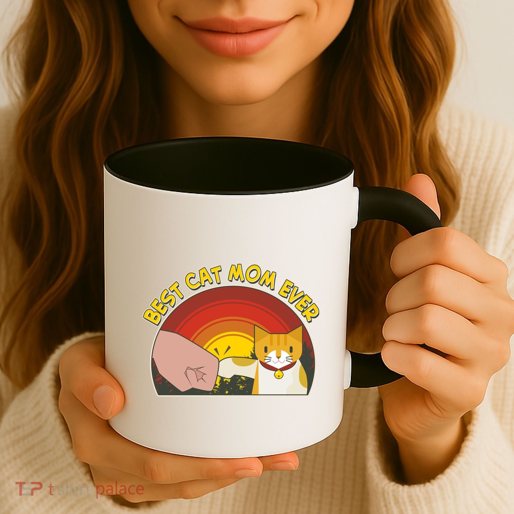 Retro Best Cat Mom Ever Coffee Mug