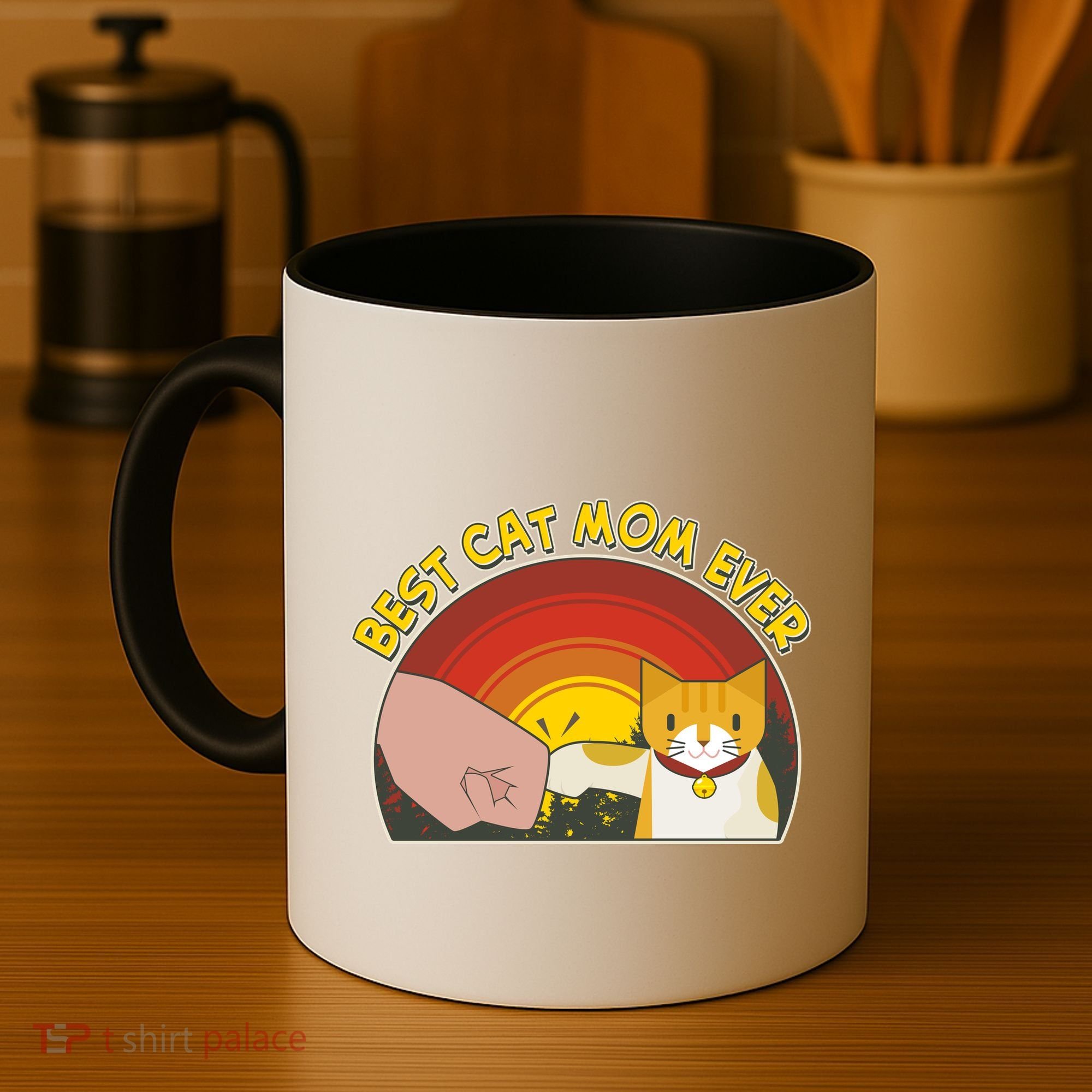 Retro Best Cat Mom Ever Coffee Mug