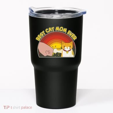 Retro Best Cat Mom Ever Tumbler