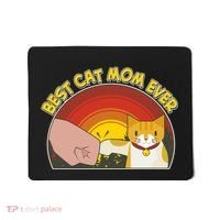 Retro Best Cat Mom Ever Mousepad thumb 0