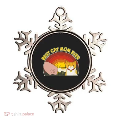 Retro Best Cat Mom Ever Ornament