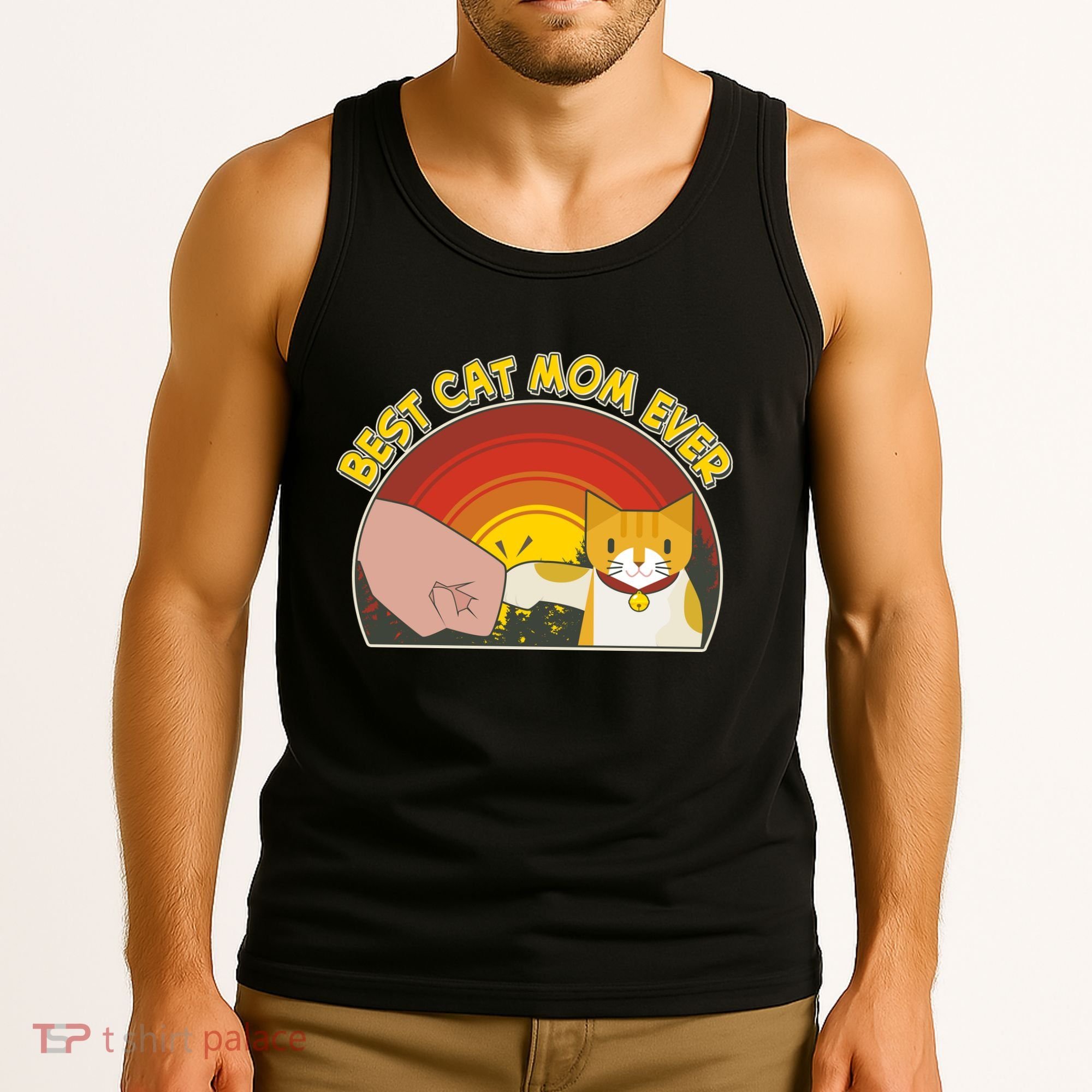 Retro Best Cat Mom Ever Tank Top