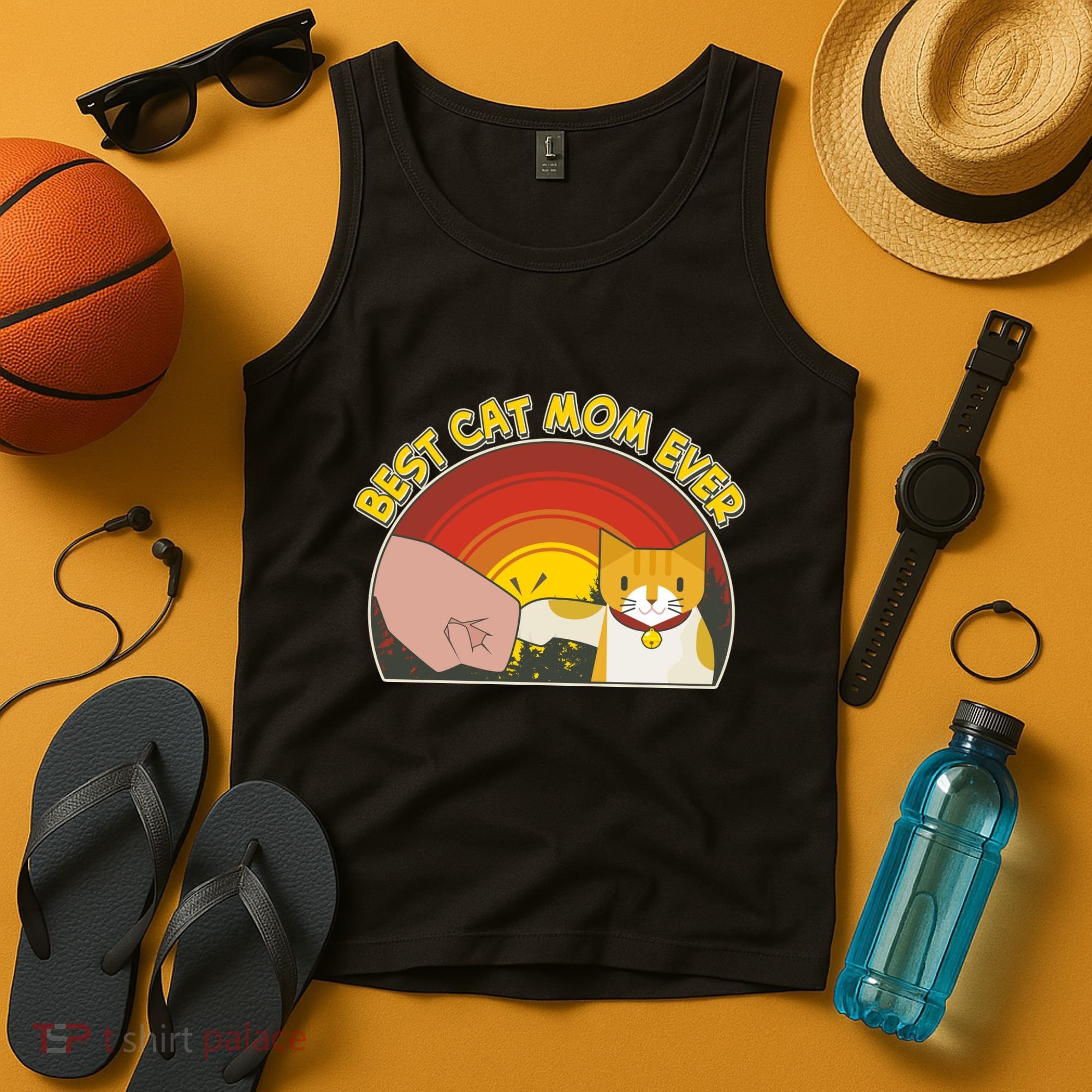 Retro Best Cat Mom Ever Tank Top