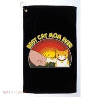 Retro Best Cat Mom Ever Golf Towel thumb 0