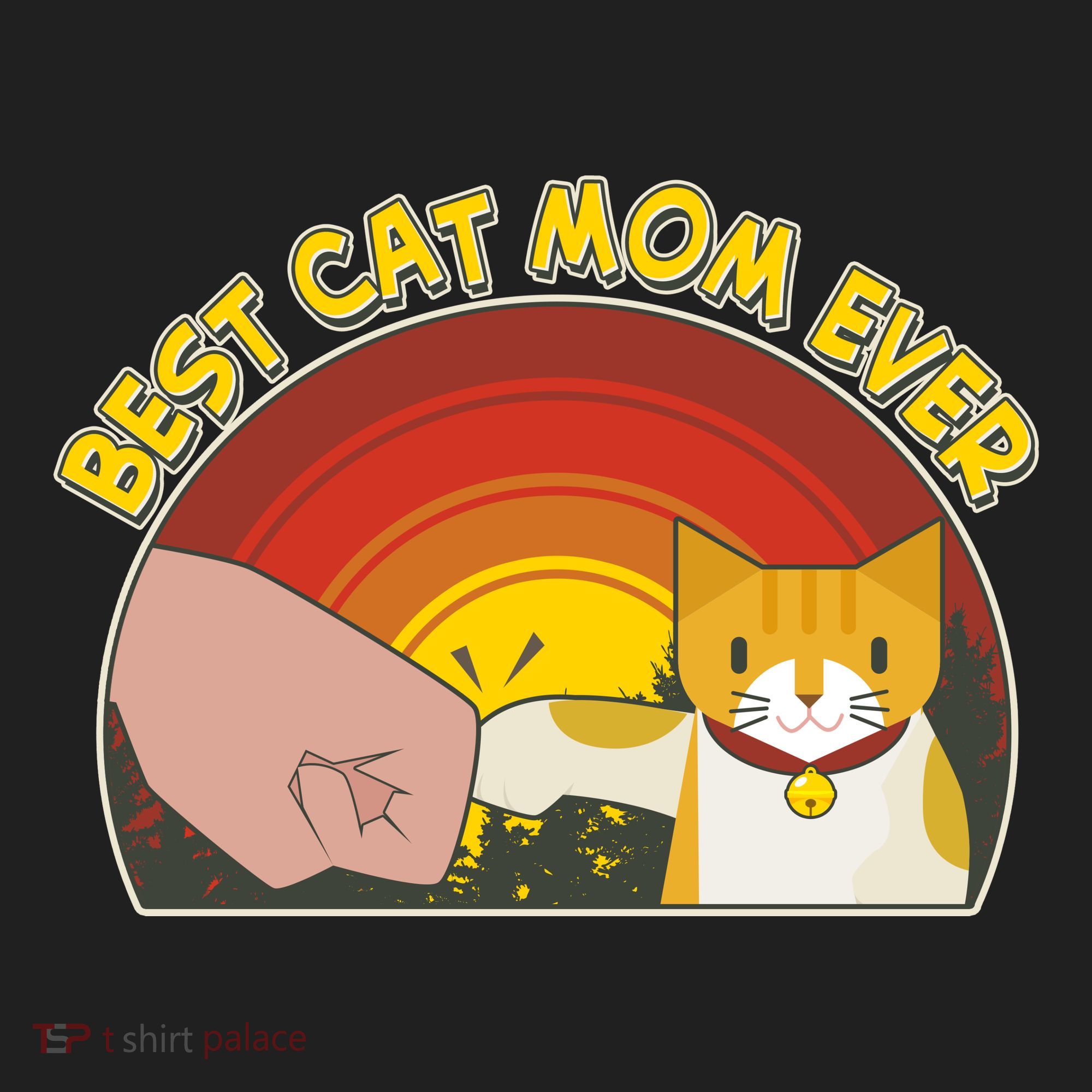 Retro Best Cat Mom Ever Golf Towel