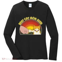 Retro Best Cat Mom Ever Women's Long Sleeve Shirt thumb 0