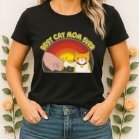 Retro Best Cat Mom Ever Women's T-Shirt thumb 2