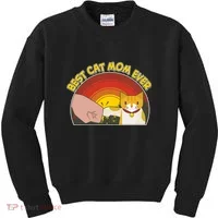 Retro Best Cat Mom Ever Kids Sweatshirt thumb 0