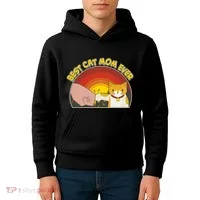 Retro Best Cat Mom Ever Kids Hoodie thumb 4