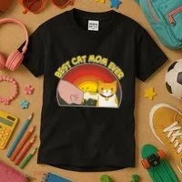 Retro Best Cat Mom Ever Kids T-Shirt thumb 3