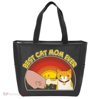 Retro Best Cat Mom Ever Tote Bag
