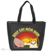 Retro Best Cat Mom Ever Tote Bag thumb 0