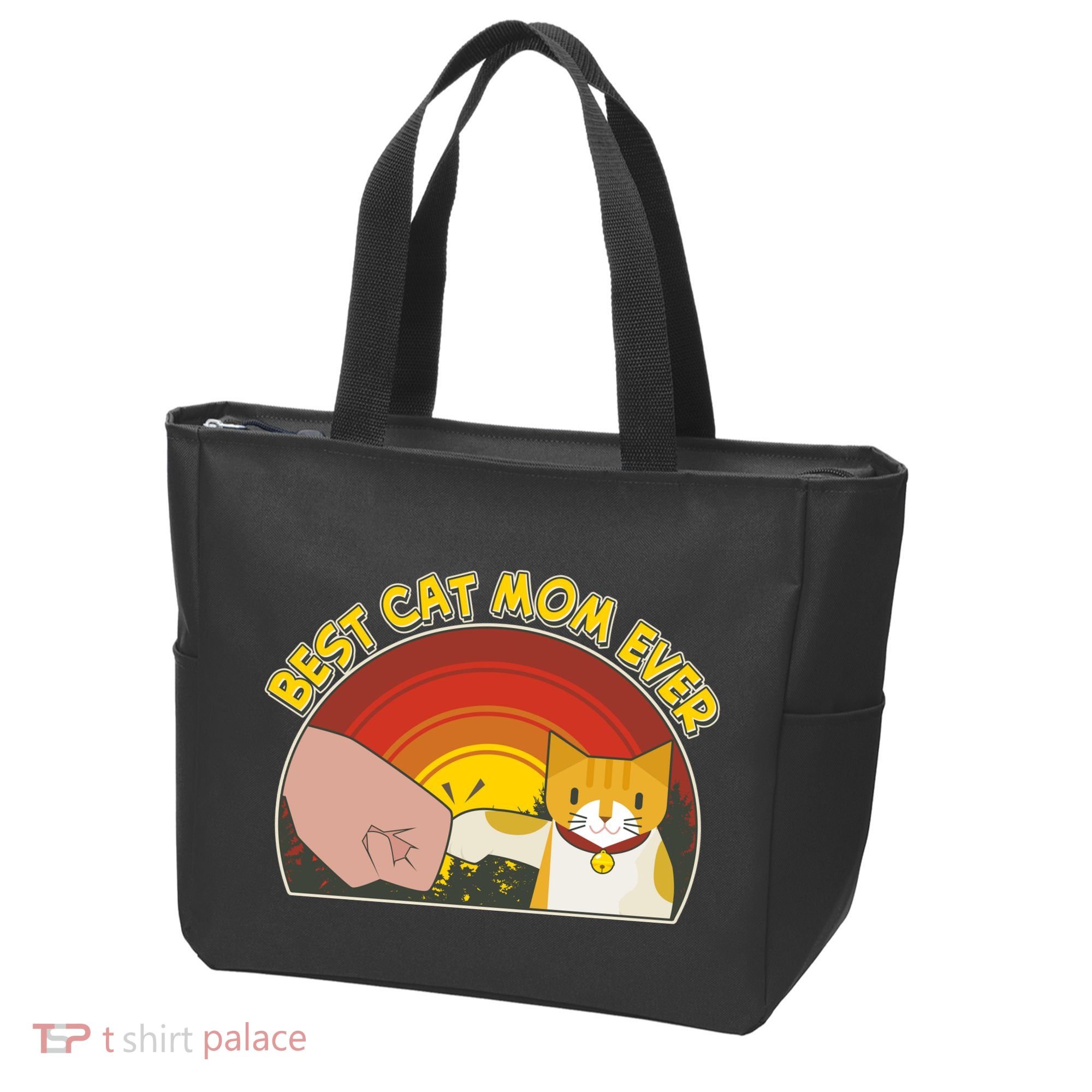 Retro Best Cat Mom Ever Tote Bag