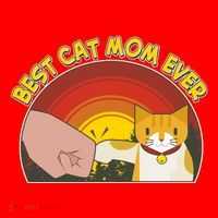 Retro Best Cat Mom Ever Santa Hat thumb 1