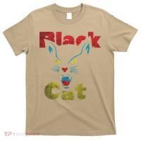 Retro Black Cat Retro Fireworks Vintage Halloween 70s T-Shirt thumb 0