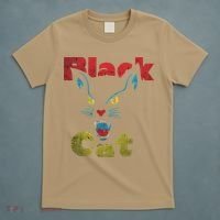Retro Black Cat Retro Fireworks Vintage Halloween 70s T-Shirt thumb 5