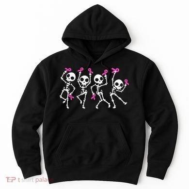 Ribbon Breast Cancer Awareness Skeleton Hoodie