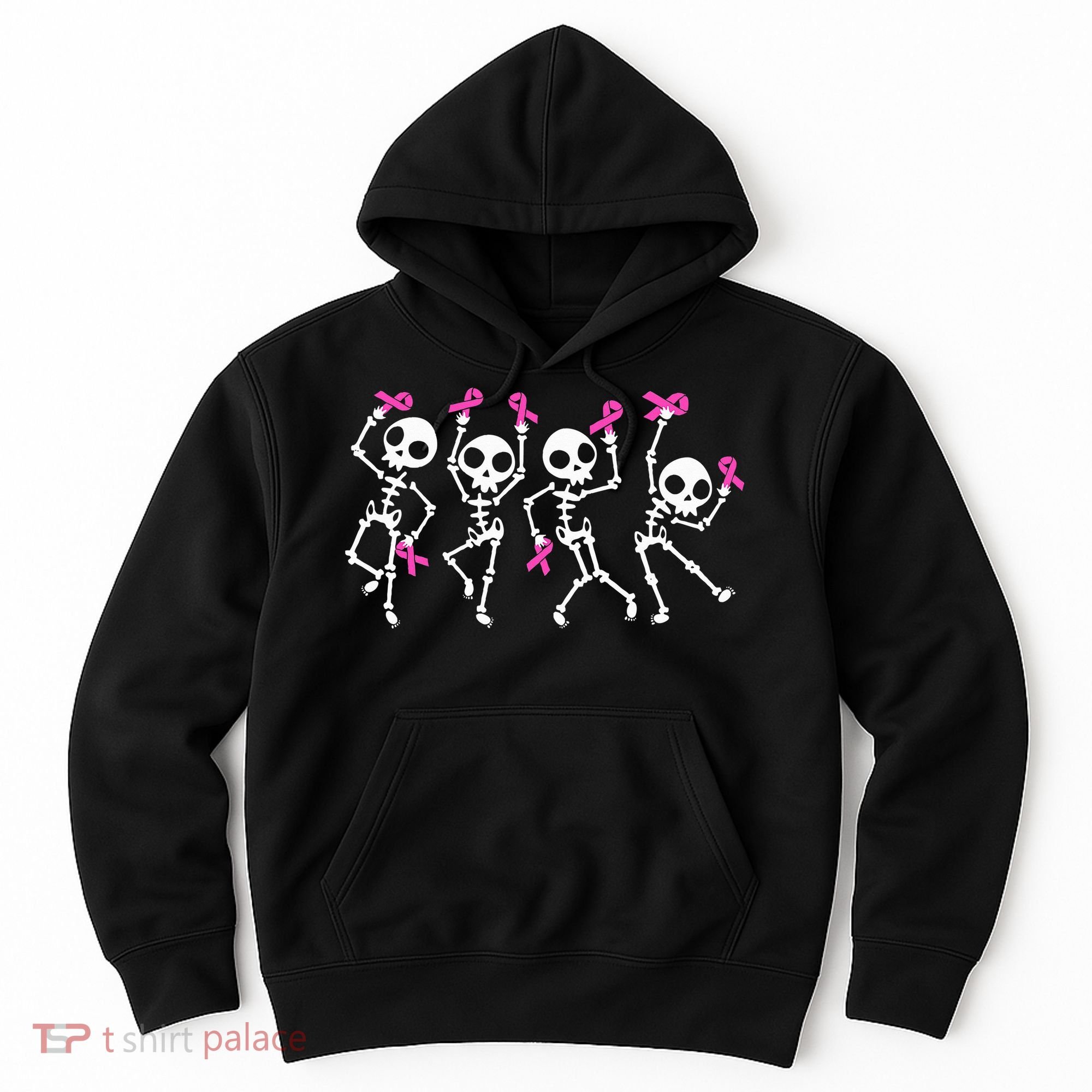 Ribbon Breast Cancer Awareness Skeleton Hoodie