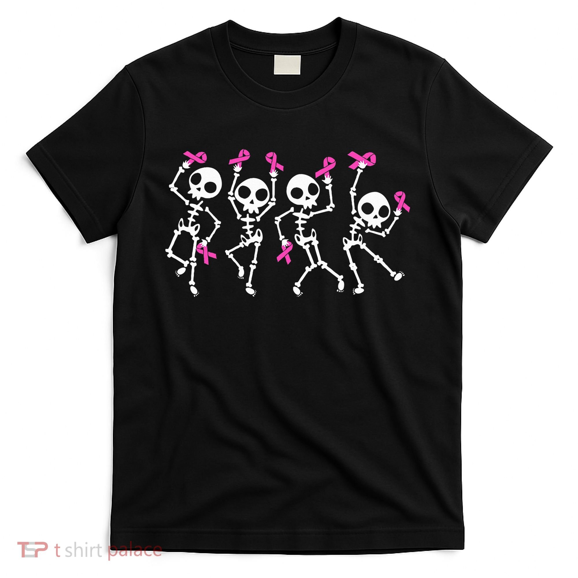 Ribbon Breast Cancer Awareness Skeleton T-Shirt