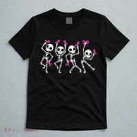 Ribbon Breast Cancer Awareness Skeleton T-Shirt thumb 5