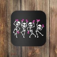 Ribbon Breast Cancer Awareness Skeleton Coaster thumb 0