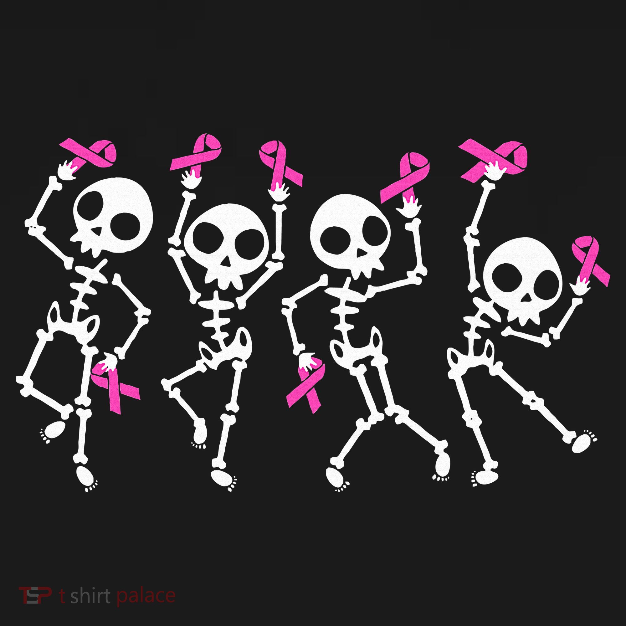 Ribbon Breast Cancer Awareness Skeleton Women's Hoodie
