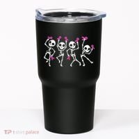 Ribbon Breast Cancer Awareness Skeleton Tumbler thumb 0