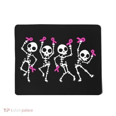 Ribbon Breast Cancer Awareness Skeleton Mousepad