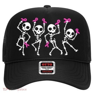 Ribbon Breast Cancer Awareness Skeleton Hat