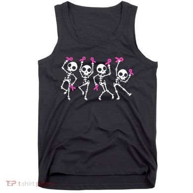 Ribbon Breast Cancer Awareness Skeleton Tank Top