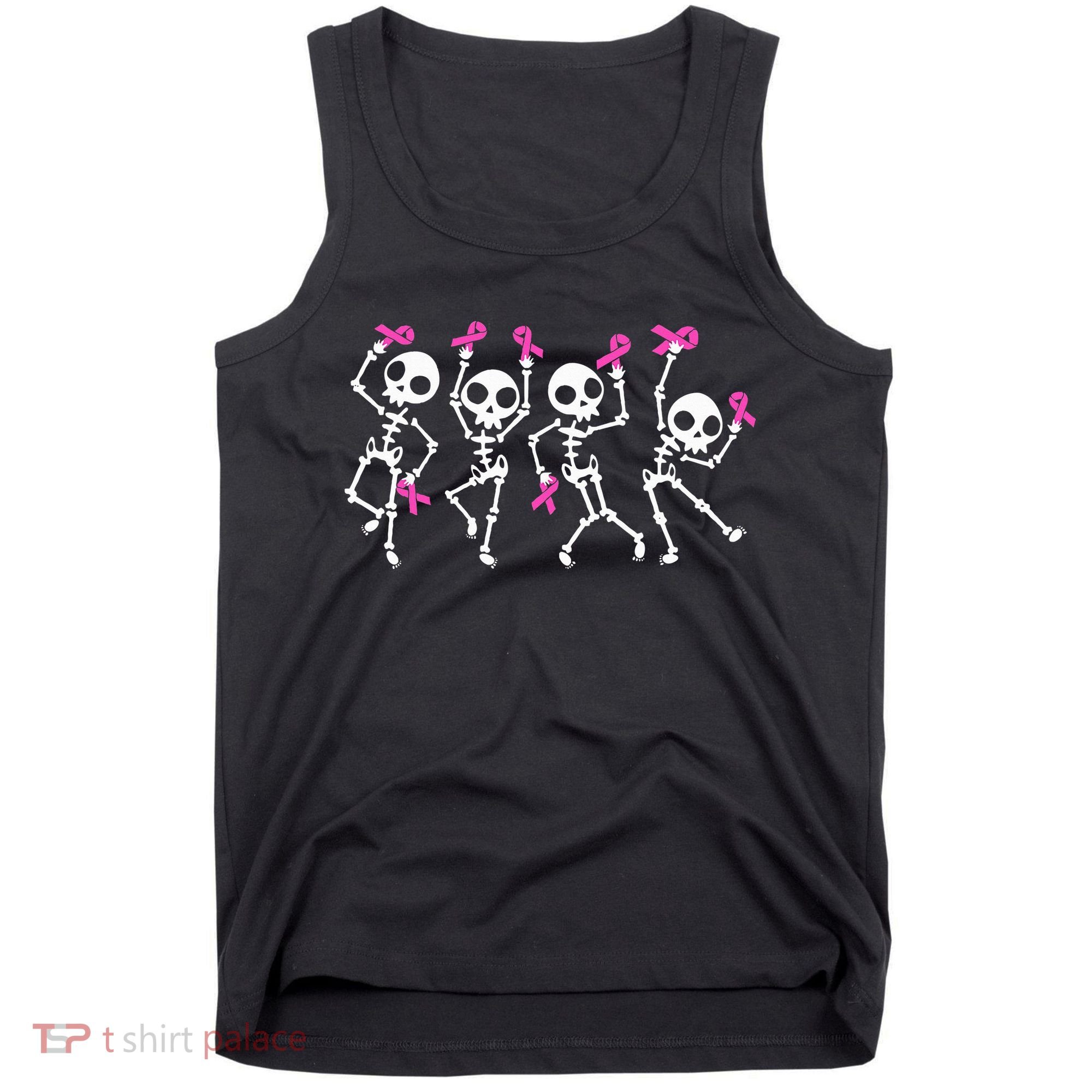 Ribbon Breast Cancer Awareness Skeleton Tank Top
