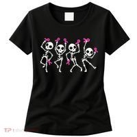 Ribbon Breast Cancer Awareness Skeleton Women's T-Shirt thumb 0