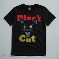 Retro Black Cat Retro Fireworks Vintage Halloween 70s T-Shirt thumb 5