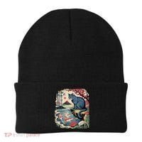 Russian Blue Cat Koi Fish Pond Japanese Ukiyo-e Woodblock Beanie thumb 0