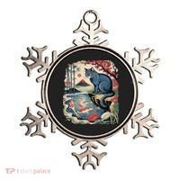 Russian Blue Cat Koi Fish Pond Japanese Ukiyo-e Woodblock Ornament thumb 0