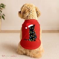 Retro Black Cat Christmas Light Funny Cat Doggie Tank thumb 2