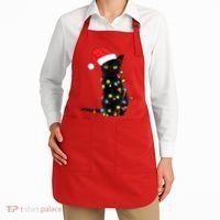 Retro Black Cat Christmas Light Funny Cat Apron thumb 2