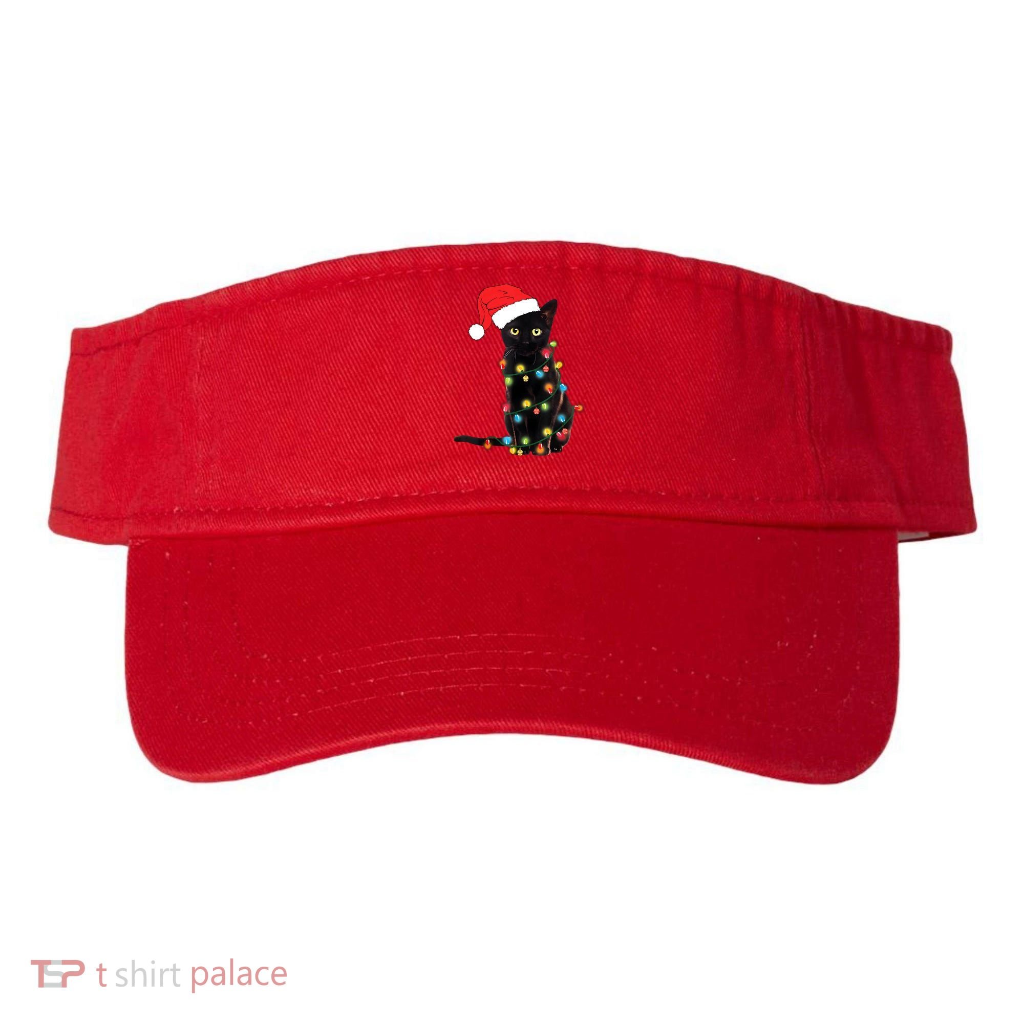 Retro Black Cat Christmas Light Funny Cat Visor