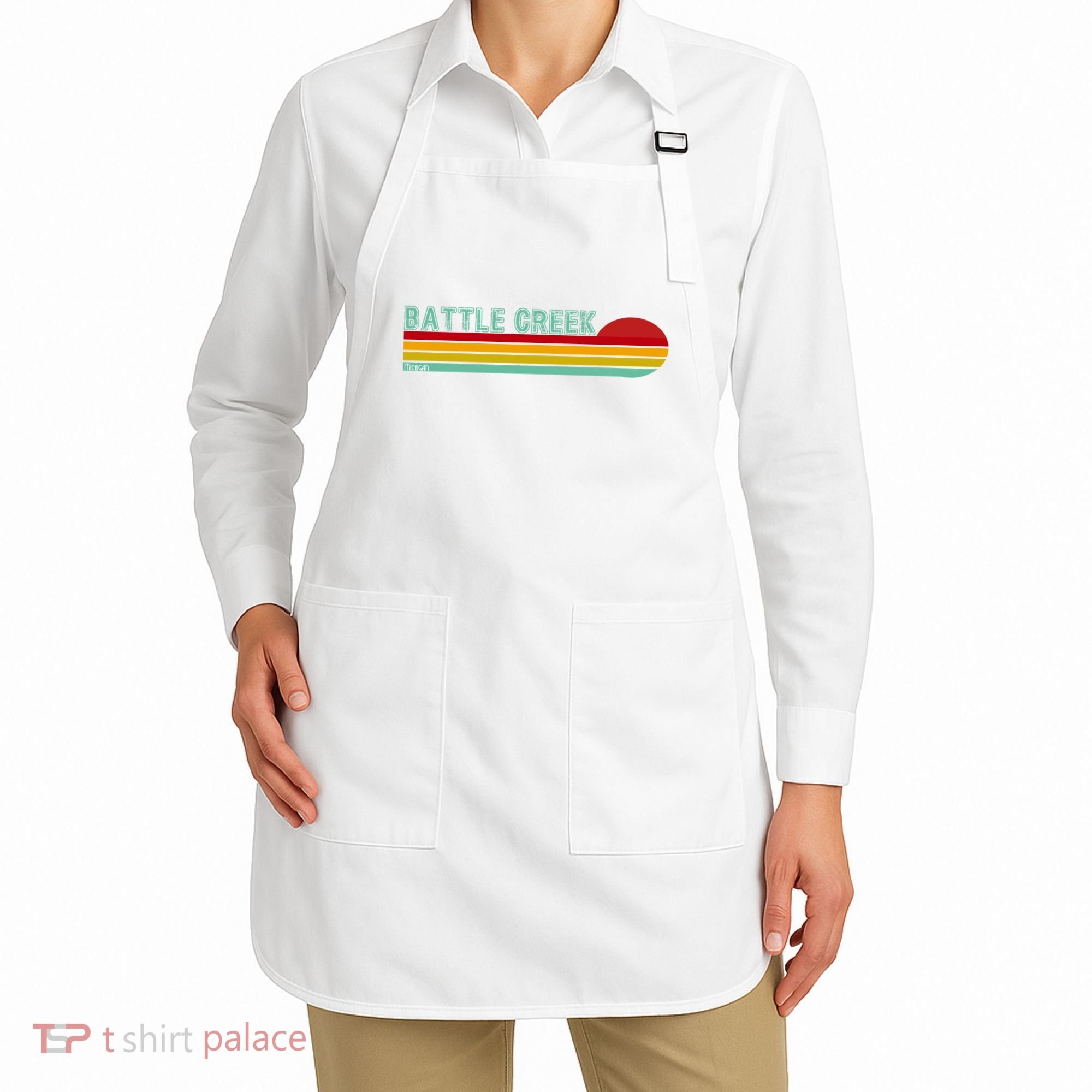 Retro Battle Creek Michigan Apron