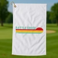 Retro Battle Creek Michigan Golf Towel thumb 1