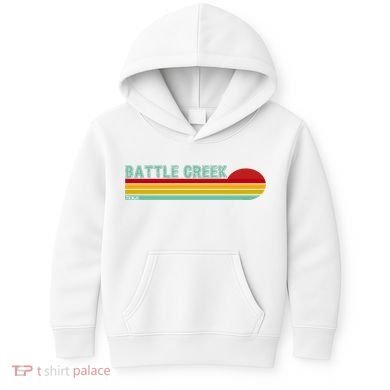 Retro Battle Creek Michigan Kids Hoodie