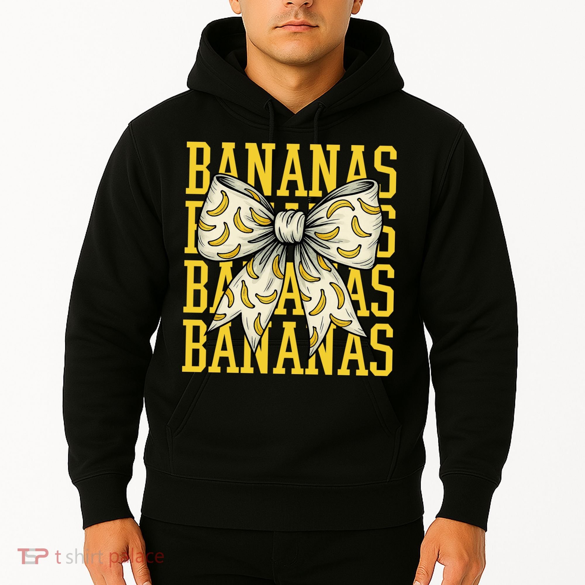 Retro Bananas Coquette Bow Hoodie