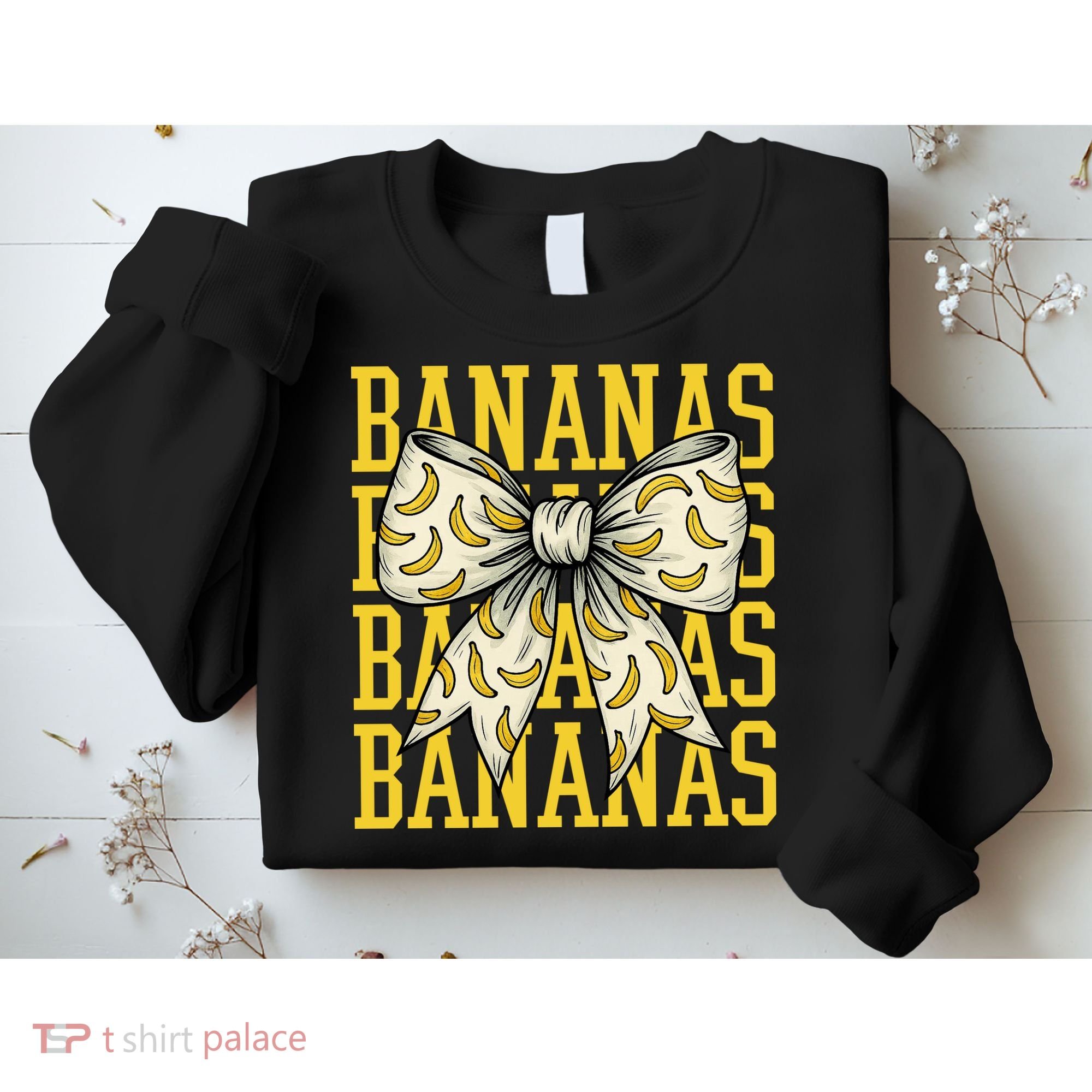 Retro Bananas Coquette Bow Sweatshirt