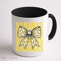 Retro Bananas Coquette Bow Coffee Mug thumb 1