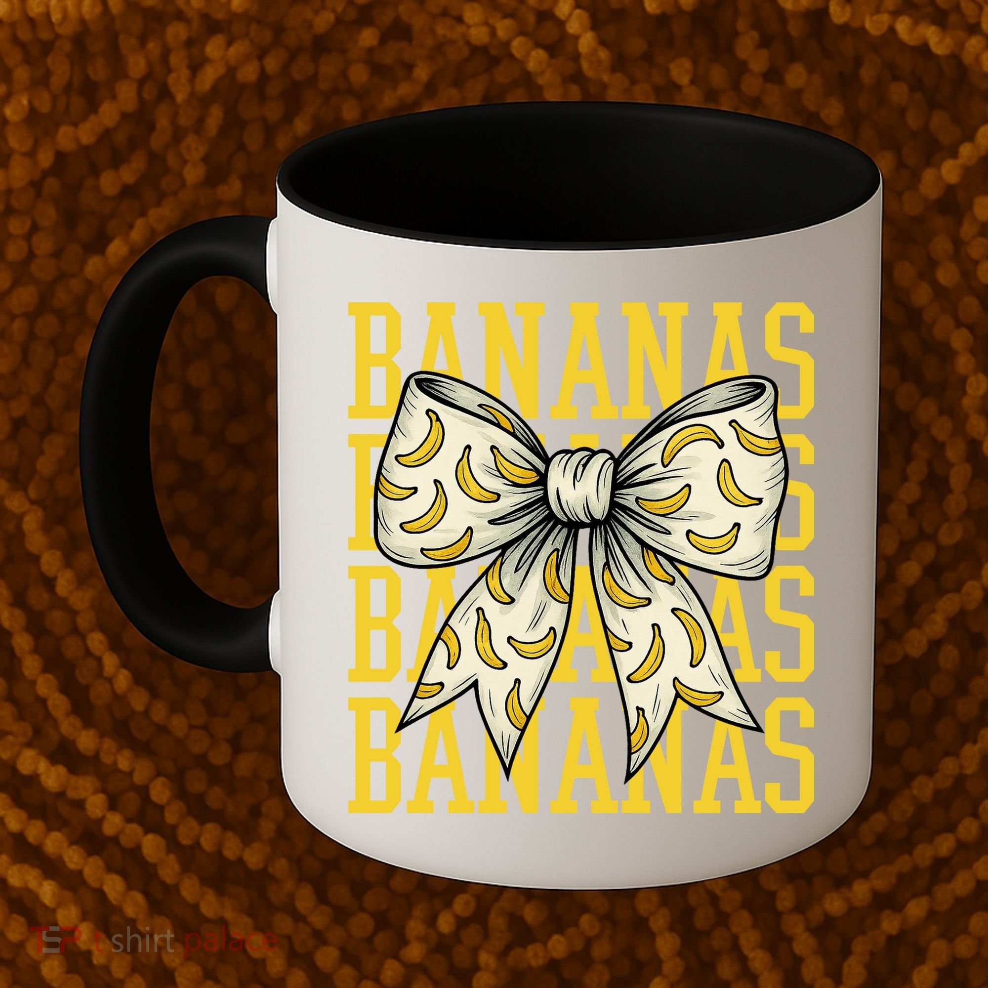 Retro Bananas Coquette Bow Coffee Mug
