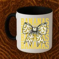 Retro Bananas Coquette Bow Coffee Mug thumb 2