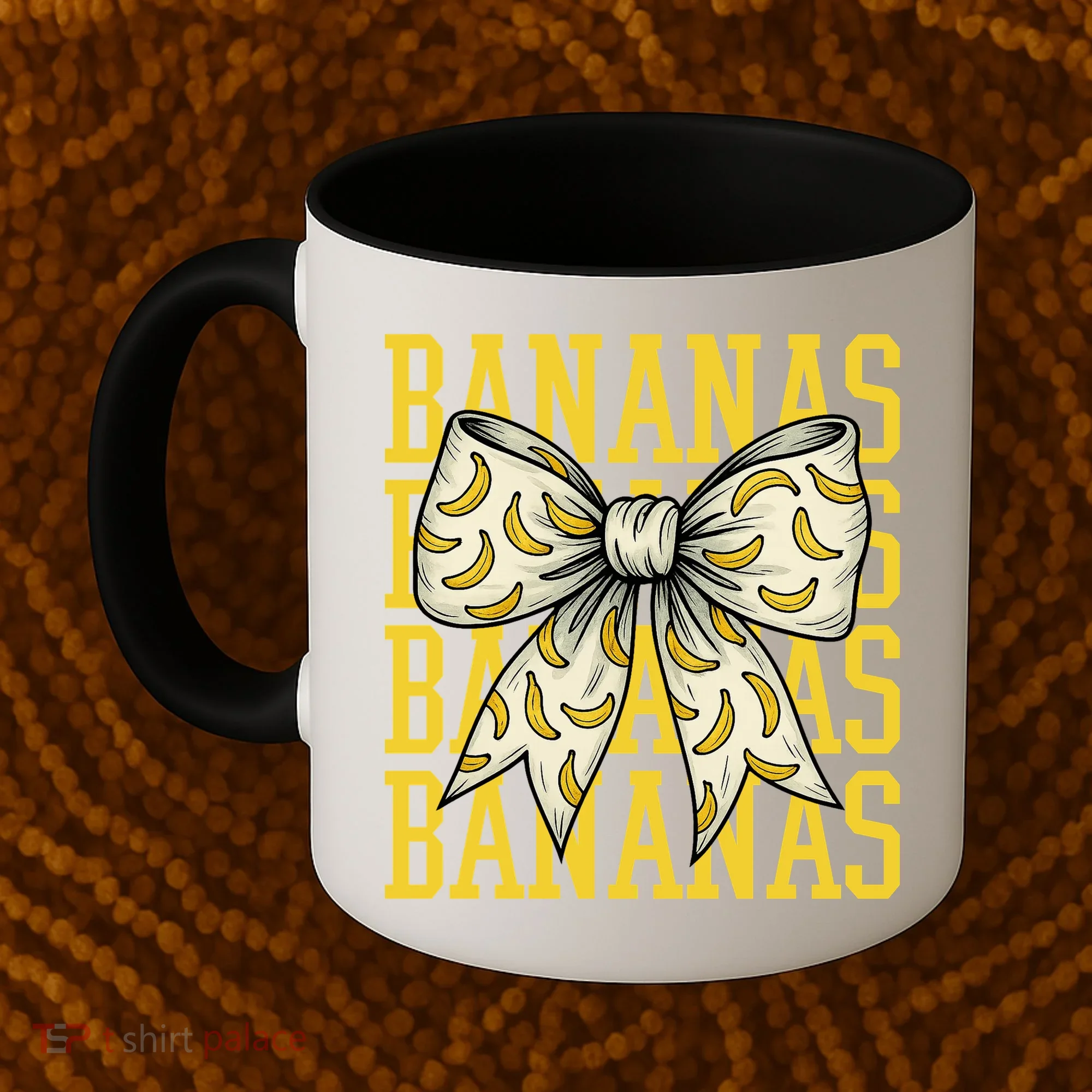 Retro Bananas Coquette Bow Coffee Mug