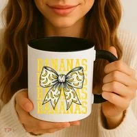 Retro Bananas Coquette Bow Coffee Mug thumb 3