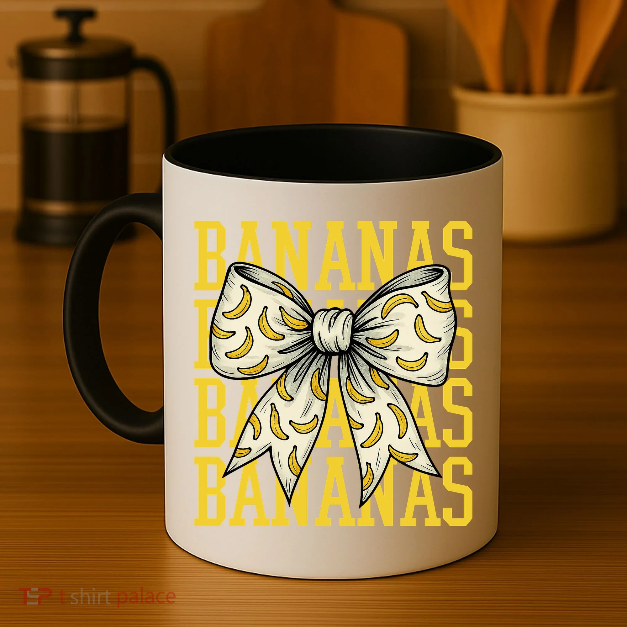 Retro Bananas Coquette Bow Coffee Mug